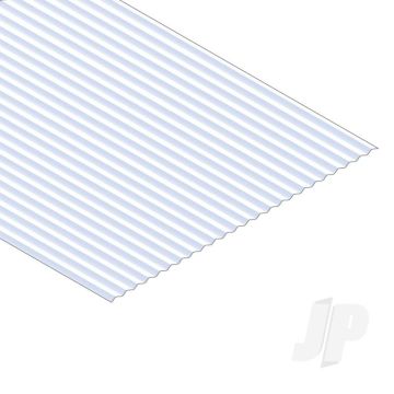 Evergreen 12x24in (30x60cm) Corrugated Metal Siding Plastic Sheet .040in (1.0mm) Thick .100in Groove Spacing