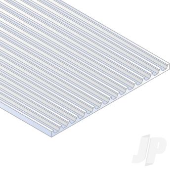 Evergreen 12x24in (30x60cm) Board & Batten Plastic Sheet .040in (1.0mm) Thick .075in Spacing