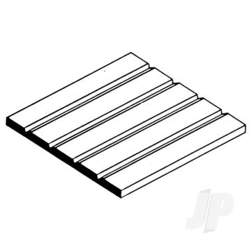 Evergreen 6x12in (15x30cm) Passenger Car Siding Plastic Sheet .030in (0.75mm) Thick