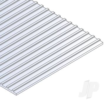 Evergreen 6x12in (15x30cm) Seam Roofing Plastic Sheet .040in (1.0mm) Thick 3/8in Groove Spacing