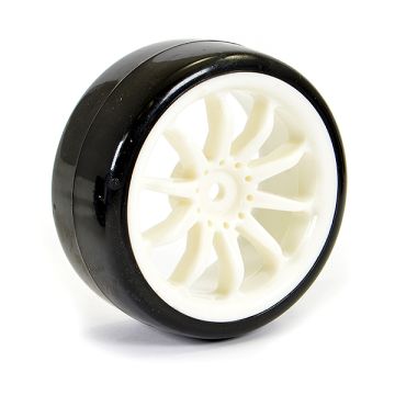 Fastrax 1/10 Street/Drift 10sp Scale Wheel & V2 Tyre White