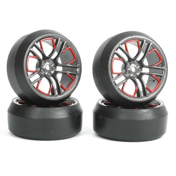 Fastrax 1/10 (4) Drift D3 Tyre With 3mm 10-Spoke Wheel-Graphite