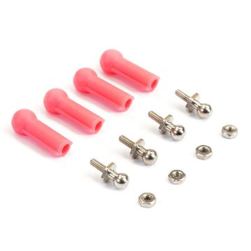 Fastrax Ball Joint Cups & Studs (x4) For RC Car Helicopter – Red