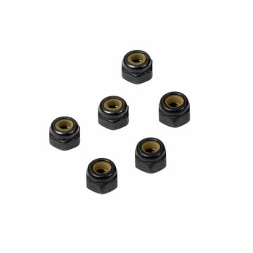 FTX Nylon Nut M3 (6pc) - Black