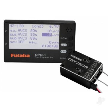 Futaba CGY760R-GPB1 3-Axis Helicopter Gyro, T-FHSS/FASSTest Rx and Governor with Programmer