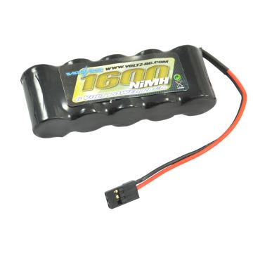 Voltz 1600mAh 6V Rx Receiver Straight Battery Pack w/JR Plug for RC Plane Car