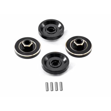Fastrax FCX24 Black Brass Wheel Counterweights (4pc)