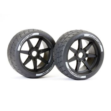 Fastrax 1/7 Supaforza Oversized 1/8 On Road Rear Wheels & Tyres 17mm Hex (Pair)