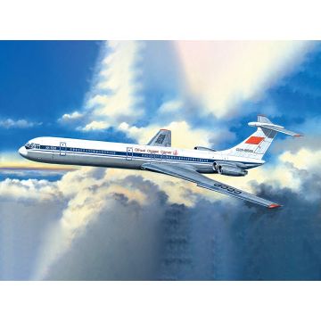 ICM 1:144 Ilyushin-62M Soviet Passenger Aircraft Plastic Model Kit