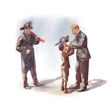 ICM 1:24 American Firemen (1910s) 3 Figures Plastic Model Kit