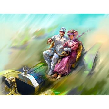 ICM 1:24 American Sport Car Drivers (1910s) 1 Male 1 Female Figure Plastic Model Kit