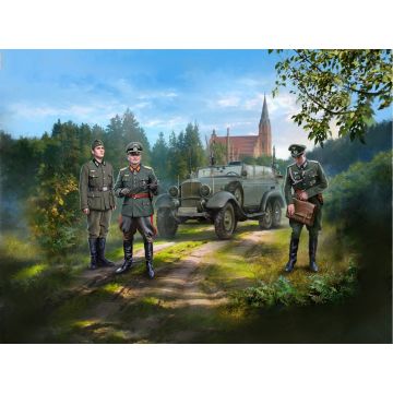 ICM 1:24 Type G4 with MG 34 & German Staff Personnel 3 Figures Plastic Model Kit