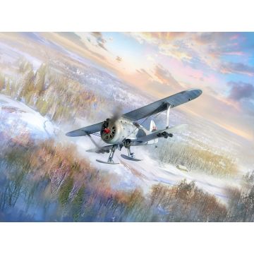 ICM 1:32 I-153 (Winter Version) WWII Soviet Fighter Plane Plastic Model Kit