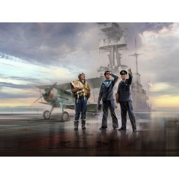 ICM 1:32 Gloster Sea Gladiator Mk.II with 3 Royal Navy Pilot Figures Plastic Model Kit