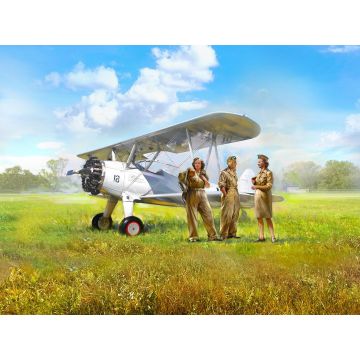 ICM 1:32 Stearman PT-17 with American Cadets (3 Figures) Plastic Model Kit