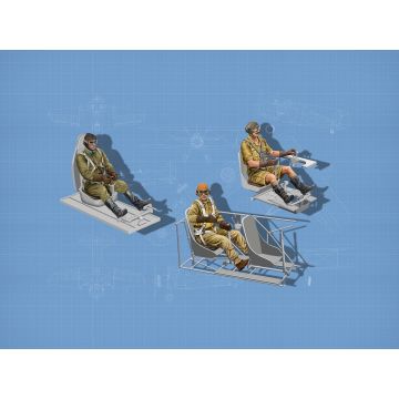 ICM 1:32 WWII Allies Pilots In The Cockpit (British / American / Soviet) 3 Figures Plastic Model Kit