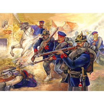 ICM 1:35 Prussian Line Infantry (1870-1871) 4 Figures Plastic Model Kit