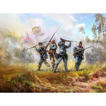 ICM 1:35 American Civil War Confederate Infantry (Set #2) 4 Figures Plastic Model Kit