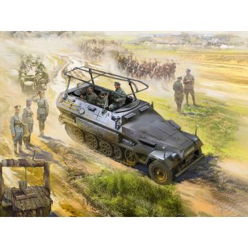 ICM 1:35 Sd.Kfz.251/6 Ausf.A with 3 Crew Figures & Officer Plastic Model Kit