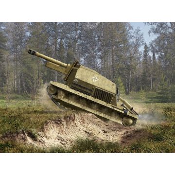 ICM 1:35 10.5cm leFH 16(Sf) auf Geschutzwagen FCM36(f) WWII German Self-Propelled Howitzer Plastic Model Kit