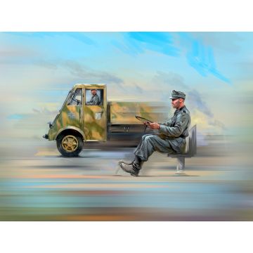 ICM 1:35 Lastkraftwagen 3 5 t AHN with 4 German Driver Figures Plastic Model Kit