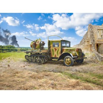 ICM 1:35 Sd.Kfz.3b with Flak 38 AA Gun Plastic Model Kit