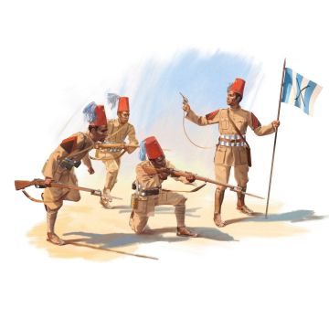 ICM 1:35 Eritrean Battalions of the Italian Сolonial Army (1939-1940) 4 Figures Plastic Model Kit