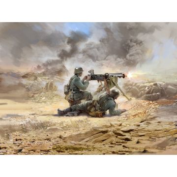 ICM 1:35 WWII German MG08 MG Team 2 Figures Plastic Model Kit