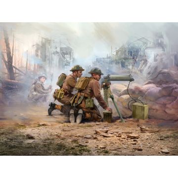 ICM 1:35 WWII British Vickers MG Crew (Vickers MG & 2 Figures) Plastic Model Kit
