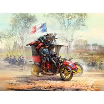 ICM 1:35 Battle of the Marne (1914) Taxi Car with French Infantry Plastic Model Kit