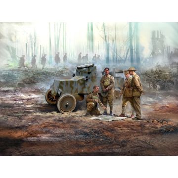 ICM 1:35 Model T RNAS Armoured Car with 4 WWI British Tank Crew Figures Plastic Model Kit
