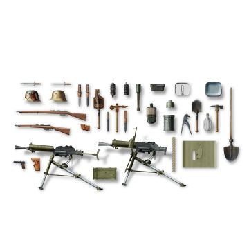 ICM 1:35 WWI Austro-Hungarian Infantry Weapon & Equipment Plastic Model Kit