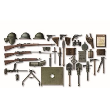 ICM 1:35 WWI Italian Infantry Weapon & Equipment Plastic Model Kit