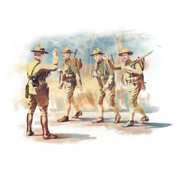 ICM 1:35 U.S. Infantry (1917) 4 Figures Plastic Model Kit