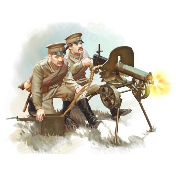ICM 1:35 WWI Russian Maxim MG Team 2 Figures Plastic Model Kit