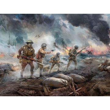 ICM 1:35 British Infantry in Gas Masks (1917) 4 Figures Plastic Model Kit