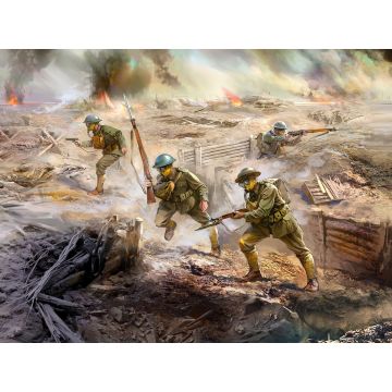 ICM 1:35 US Infantry In Gas Masks (1918) 4 Figures Plastic Model Kit