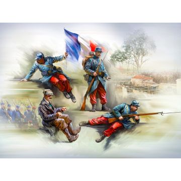 ICM 1:35 French Infantry on the March (1914) 4 Figures Plastic Model Kit