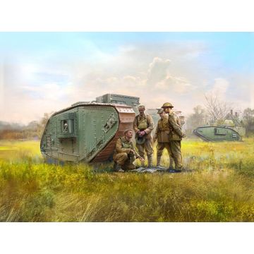 ICM 1:35 WWI British Tank Crew 4 Figures Plastic Model Kit