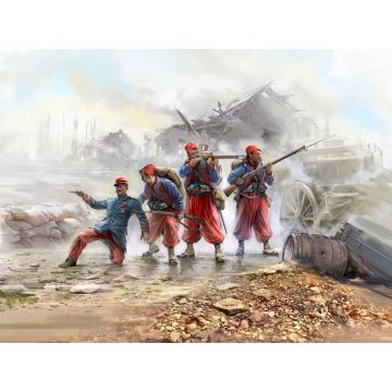 ICM 1:35 French Zouaves Infantry (1914) 4 Figures Plastic Model Kit