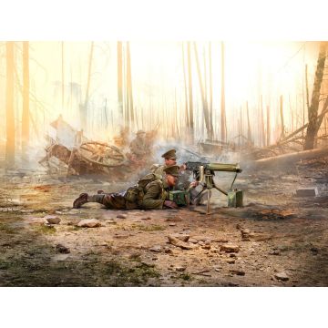 ICM 1:35 WWI British Vickers MG Crew (Vickers MG & 2 Figures) Plastic Model Kit