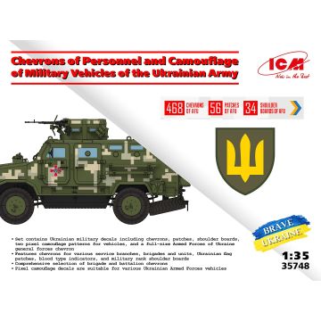ICM 1:35 Chevrons of Personnel & Camouflage of Military Vehicles of the Ukrainian Army Plastic Model Kit
