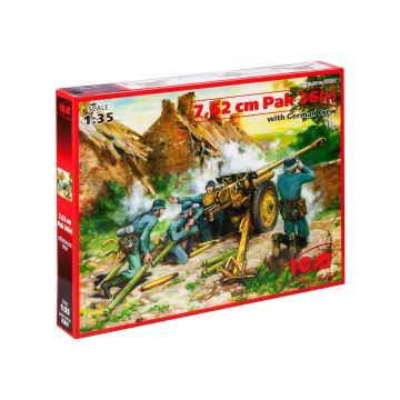 ICM 1:35 7 62 cm Pak 36(r) with 4 German Crew Figures Plastic Model Kit
