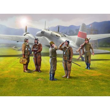 ICM 1:48 Japanese Pilots and Ground Personnel WWII (5 Figures) Plastic Model Kit
