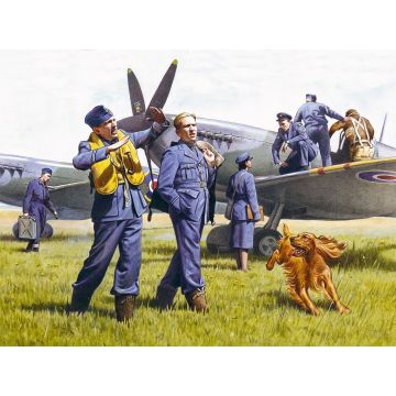 ICM 1:48 RAF Pilots & Ground Personnel (1939-1945) 7 Figures Plastic Model Kit