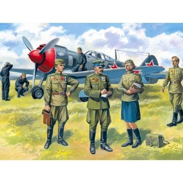 ICM 1:48 Soviet Air Force Pilots and Ground Personnel 7 Figures (1943-1945) Plastic Model Kit