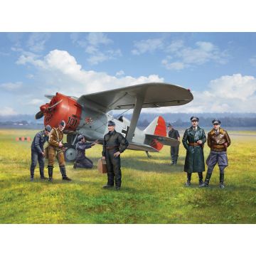 ICM 1:48 I-153 with Luftwaffe Pilots & Ground Personnel (7 Figures) Plastic Model Kit