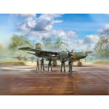 ICM 1:48 B-26K with USAF Pilots & Ground Personnel (5 Figures) Plastic Model Kit