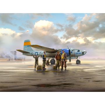 ICM 1:48 A-26C-15 Invader with Pilots & Ground Personnel 5 Figures Plastic Model Kit