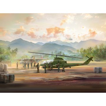 ICM 1:48 Cobra AH-1G & Bronco OV-10A Helicopters with U.S. Pilots & Ground Personnel (9 Figures) Plastic Model Kit